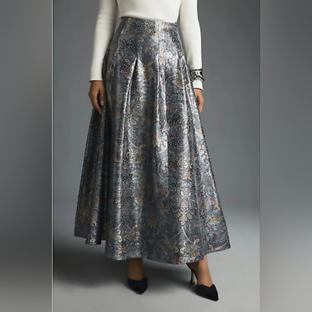 Anthropologie Jacquard Ball Skirt